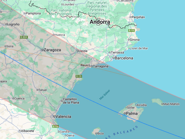 Mapa Eclipsi 2026 desde Catalunya